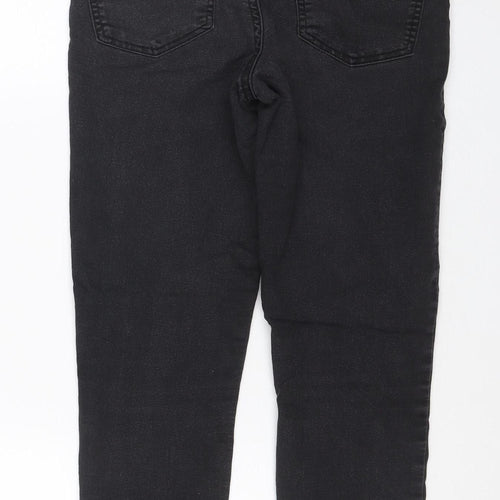 Denim Co. Women Black UK 12 Straight Mid Rise Stretch Jeans 5 Pocket