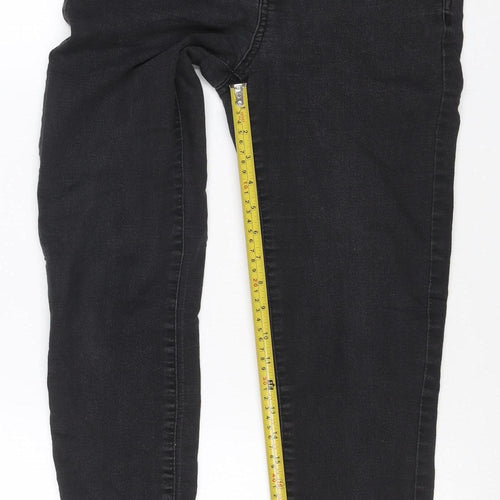 Denim Co. Women Black UK 12 Straight Mid Rise Stretch Jeans 5 Pocket