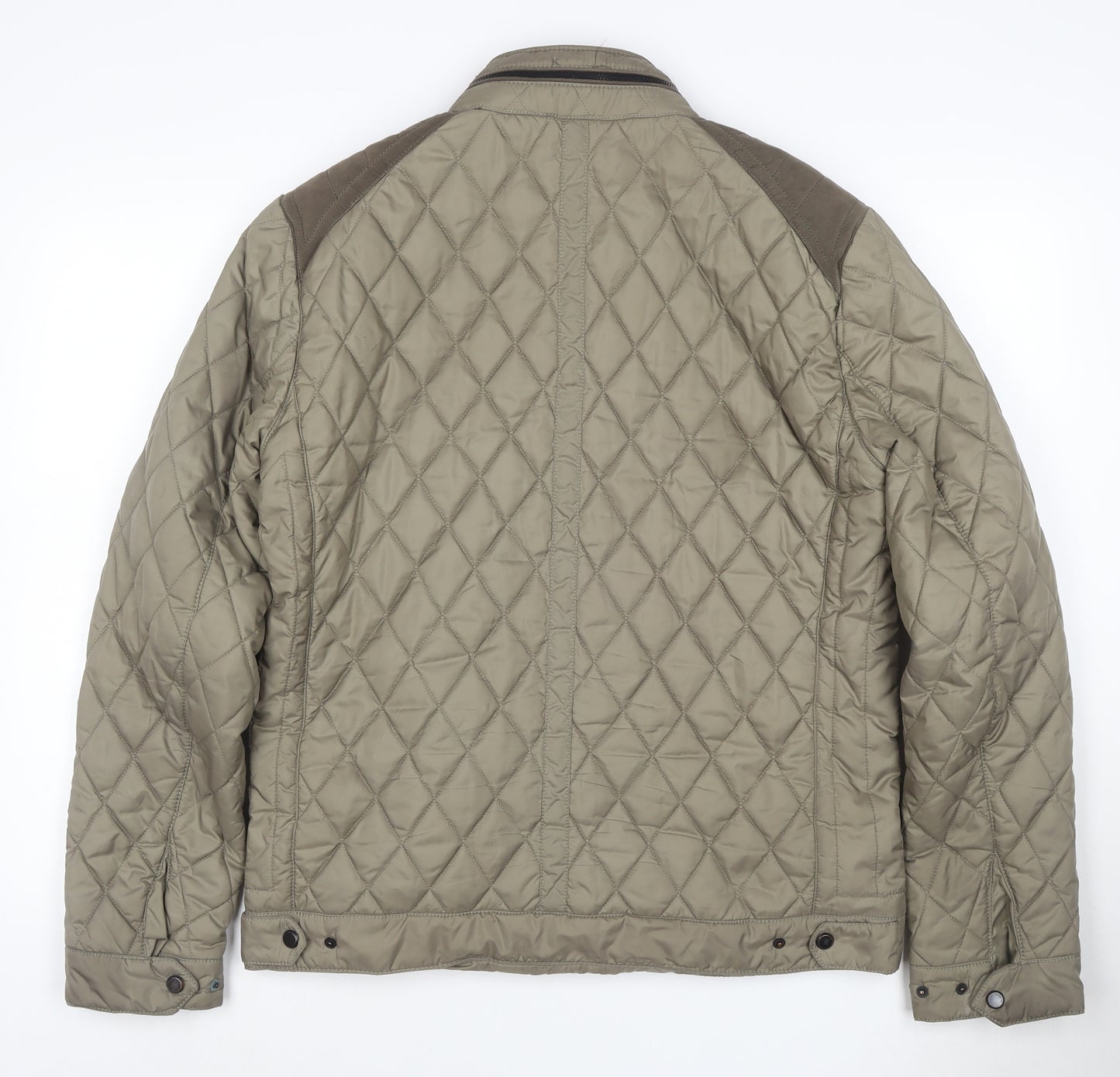 Zara Man Men’s Beige M Quilted Puffer Jacket Zip Pockets