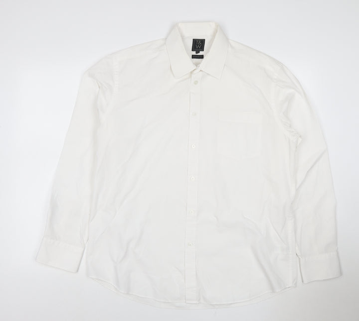 T&W Tailor & Wright Men’s Ivory 16.5 Regular Fit Formal Dress Shirt