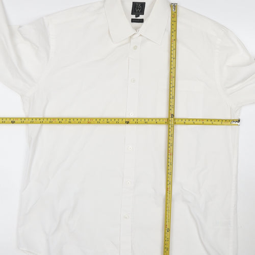 T&W Tailor & Wright Men’s Ivory 16.5 Regular Fit Formal Dress Shirt