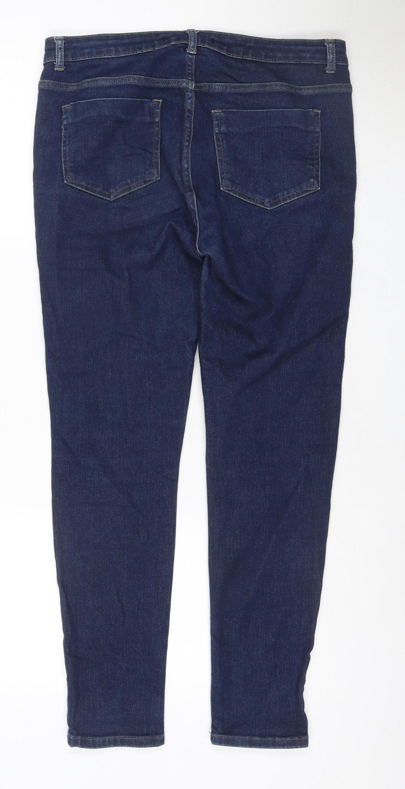 St Bernard Women’s Blue UK 14 Straight Stretch Dark Wash Jeans