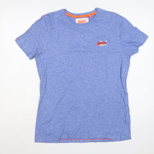 Superdry Men’s Blue XL Vintage Orange Label Logo Crew Neck T-Shirt