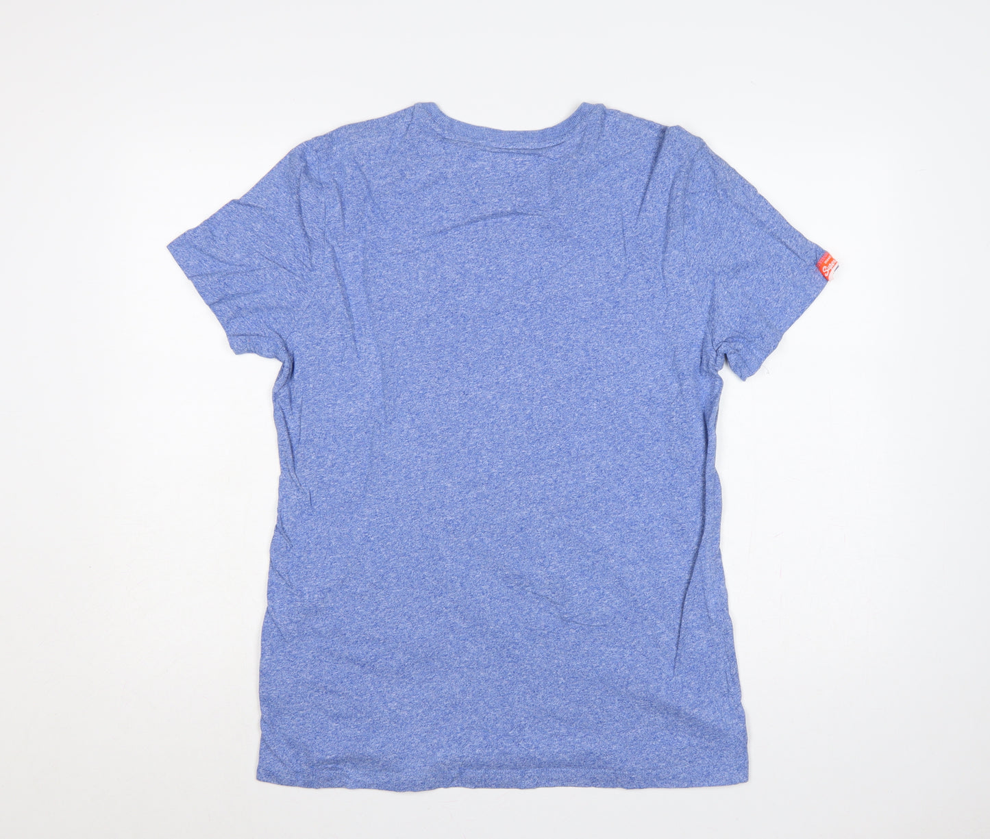 Superdry Men’s Blue XL Vintage Orange Label Logo Crew Neck T-Shirt