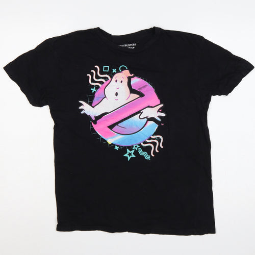 Ghostbusters Unisex Black M Retro Logo Graphic Cotton T-Shirt