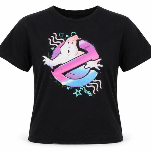 Ghostbusters Unisex Black M Retro Logo Graphic Cotton T-Shirt