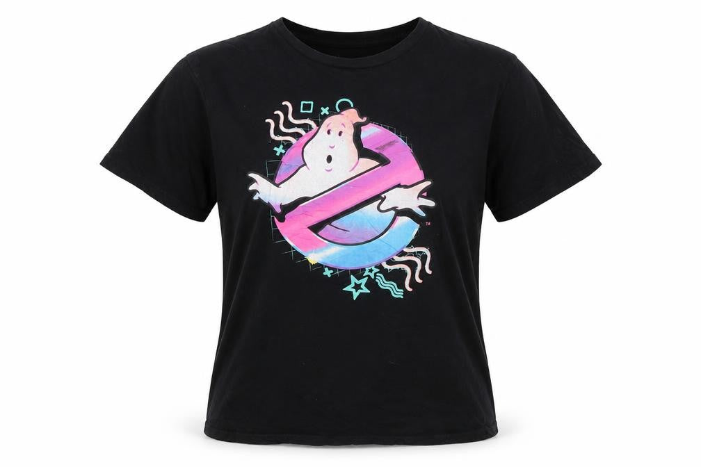 Ghostbusters Unisex Black M Retro Logo Graphic Cotton T-Shirt