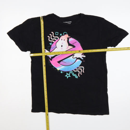 Ghostbusters Unisex Black M Retro Logo Graphic Cotton T-Shirt