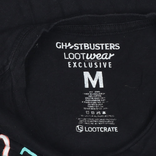 Ghostbusters Unisex Black M Retro Logo Graphic Cotton T-Shirt