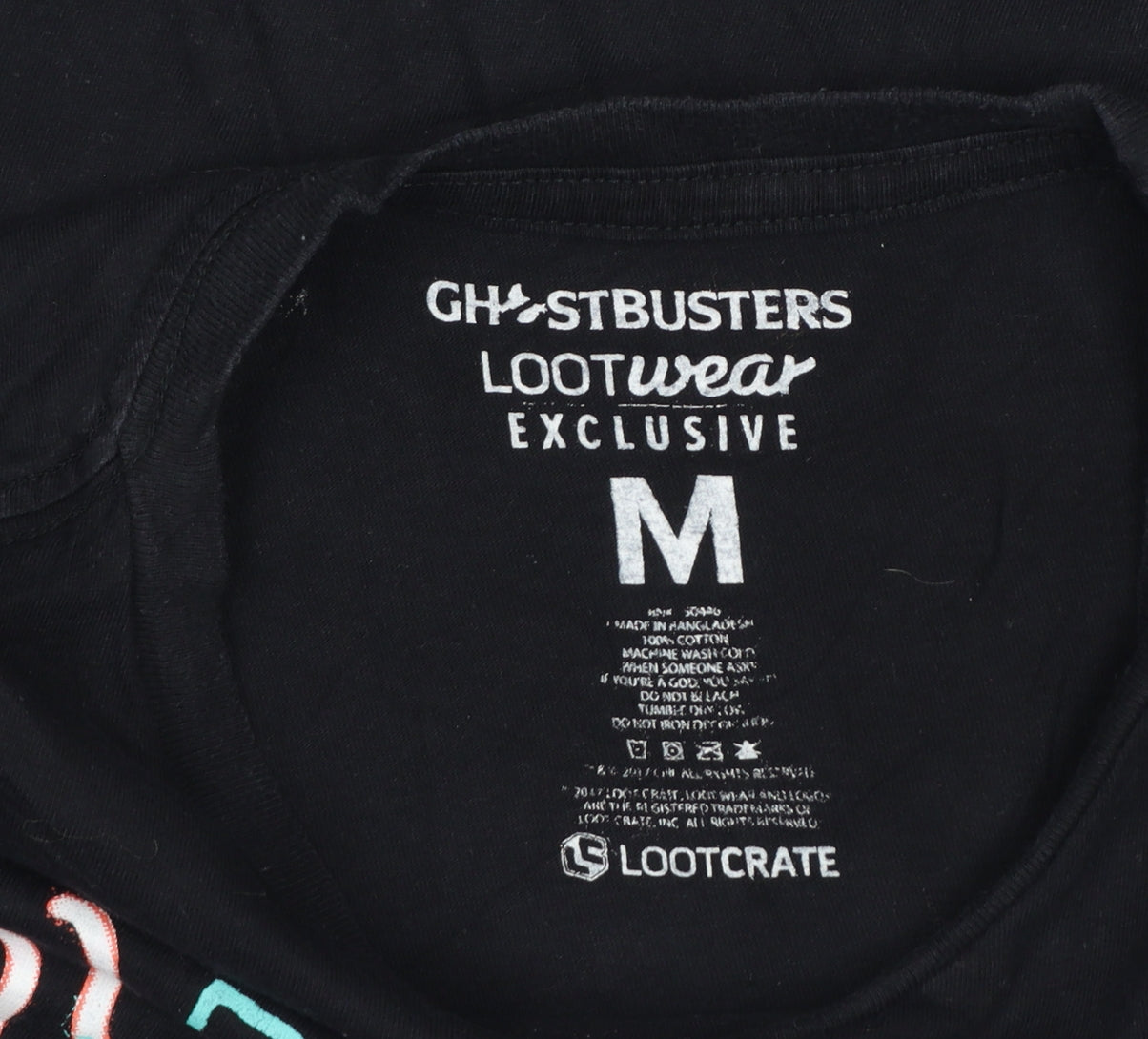 Ghostbusters Unisex Black M Retro Logo Graphic Cotton T-Shirt