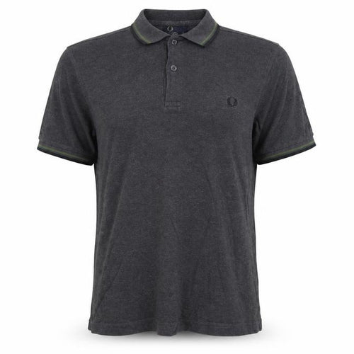 Fred Perry Men's Grey L Slim Fit Cotton Polo Shirt Logo