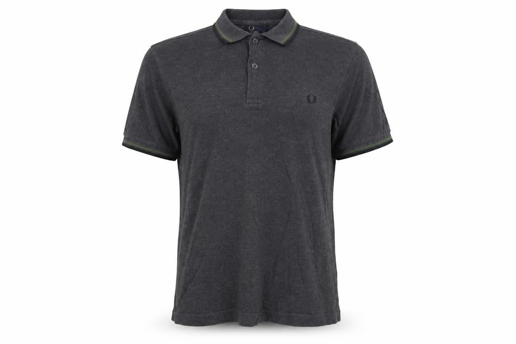 Fred Perry Men's Grey L Slim Fit Cotton Polo Shirt Logo