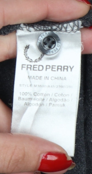 Fred Perry Men's Grey L Slim Fit Cotton Polo Shirt Logo