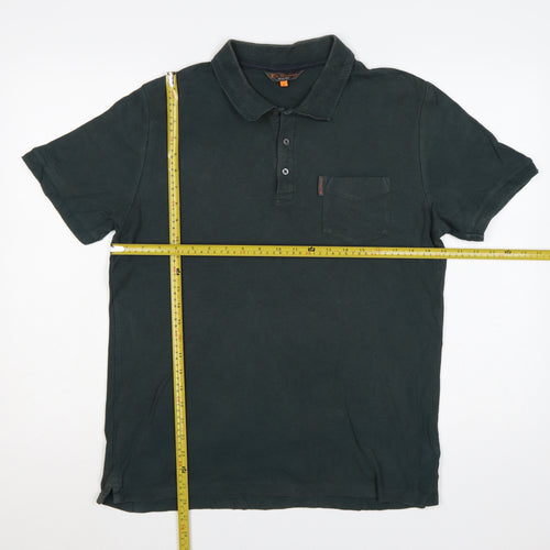 Ben Sherman Men's Dark Green L Cotton Short Sleeve Pocket Polo Shirt