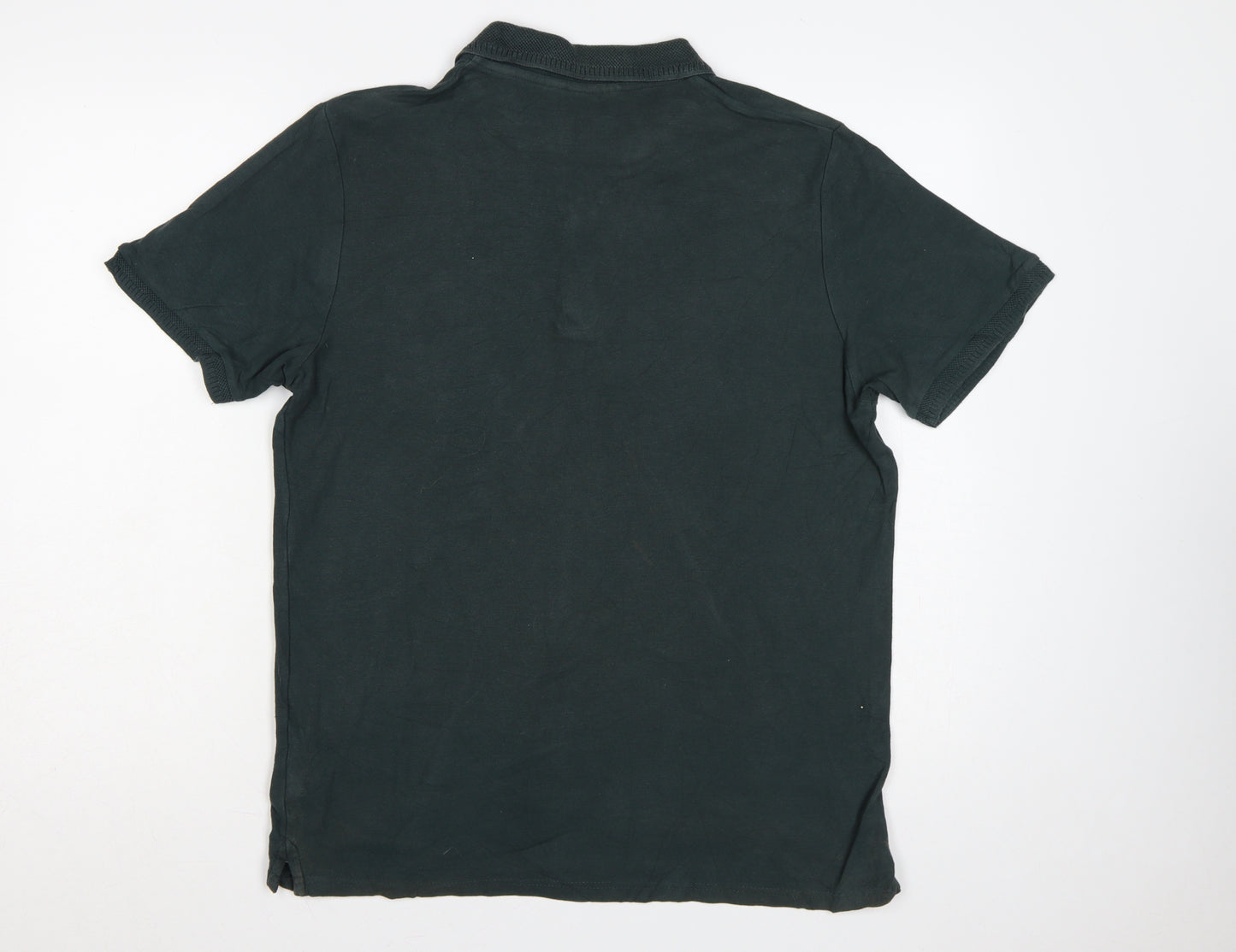 Ben Sherman Men's Dark Green L Cotton Short Sleeve Pocket Polo Shirt