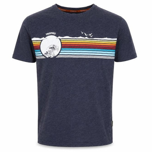 Trespass Mens Blue M Quick Dry Beach Graphic Stripe T-Shirt