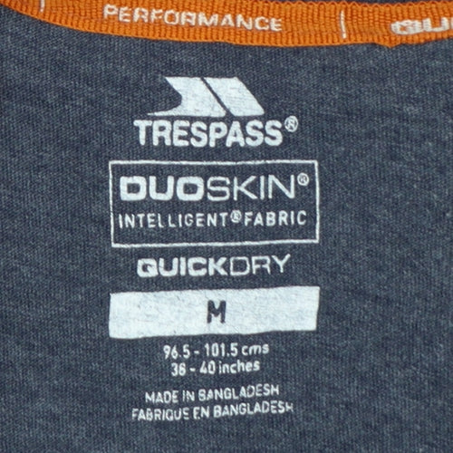 Trespass Mens Blue M Quick Dry Beach Graphic Stripe T-Shirt
