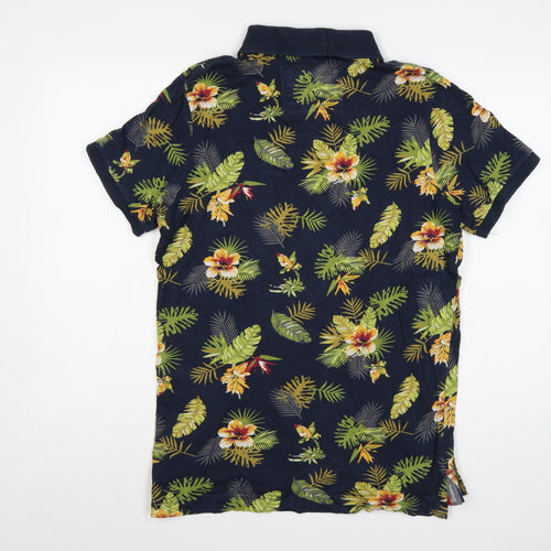 Superdry Men’s Multicoloured XL Hawaiian Floral Cotton Classic Polo Shirt