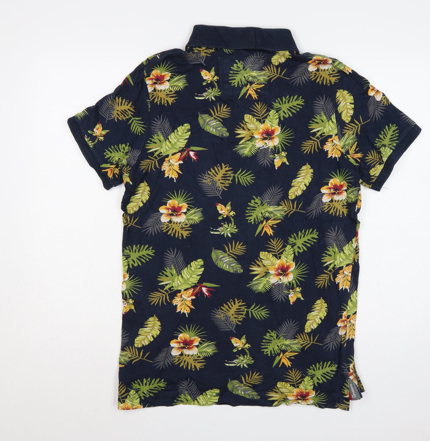 Superdry Men’s Multicoloured XL Hawaiian Floral Cotton Classic Polo Shirt