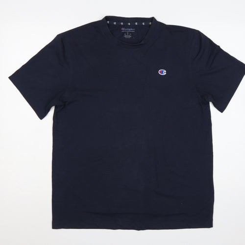 Champion Men’s Blue M Athletic Logo Short Sleeve Crew Neck T-Shirt