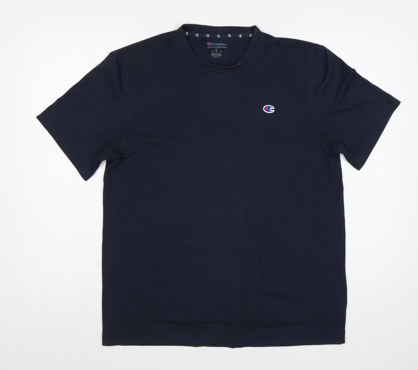 Champion Men’s Blue M Athletic Logo Short Sleeve Crew Neck T-Shirt