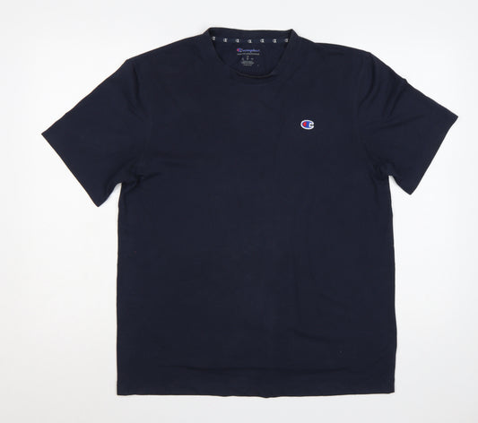 Champion Men’s Blue M Athletic Logo Short Sleeve Crew Neck T-Shirt