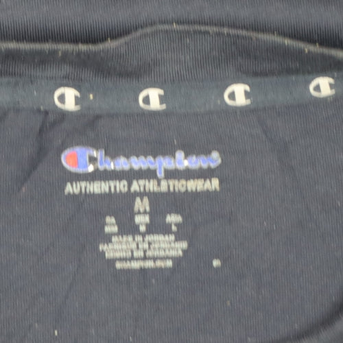 Champion Men’s Blue M Athletic Logo Short Sleeve Crew Neck T-Shirt