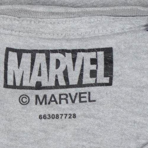 Marvel Boys Grey 12-13 Years Short Sleeve Graphic Print T-Shirt