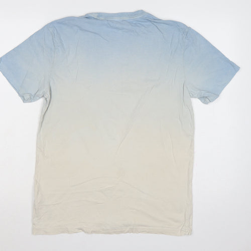 American Eagle Men’s S Blue Cream College Logo Graphic T-Shirt