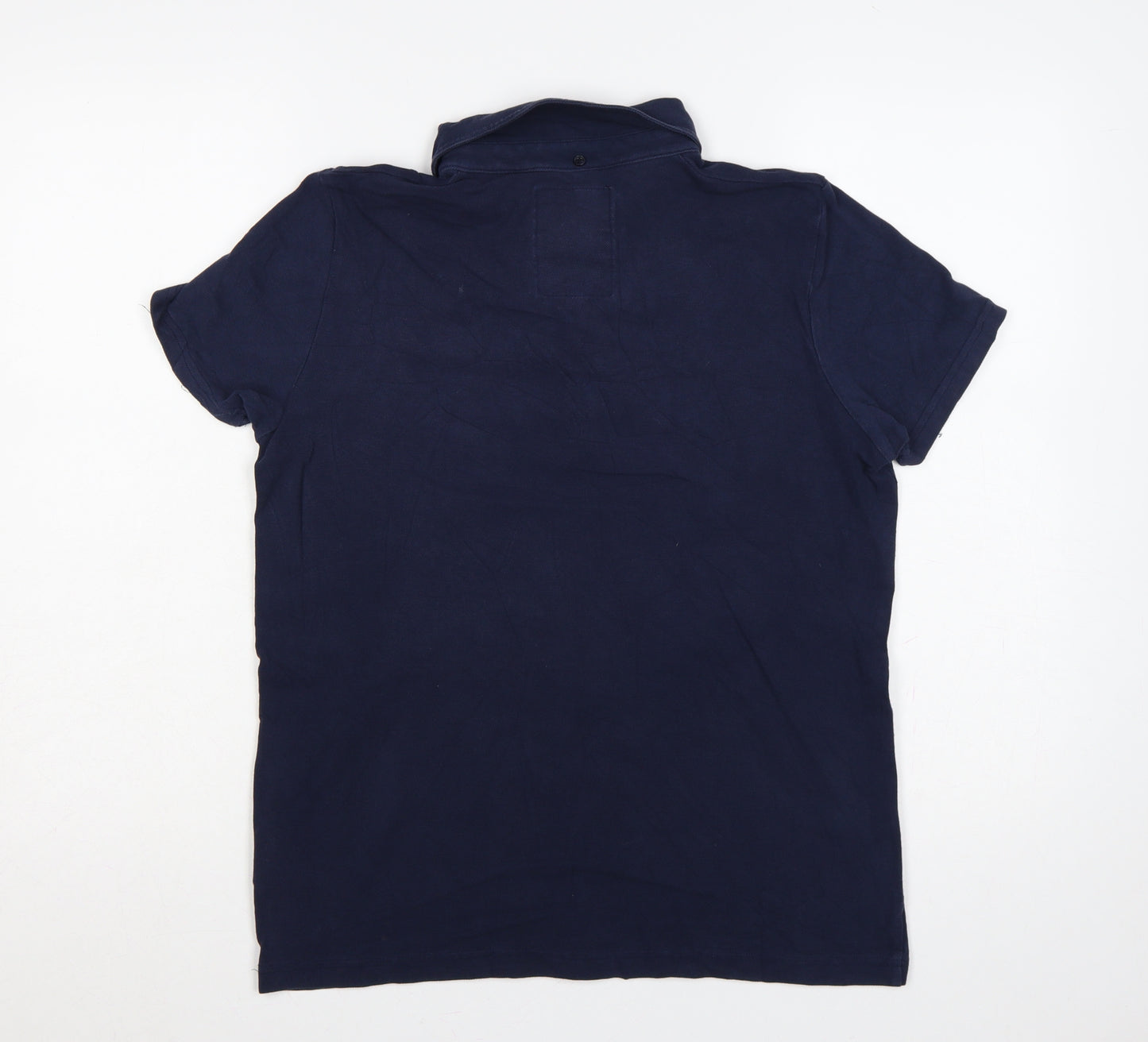 Leeds United FC Men’s Blue Cotton Polo Shirt M Short Sleeve Logo