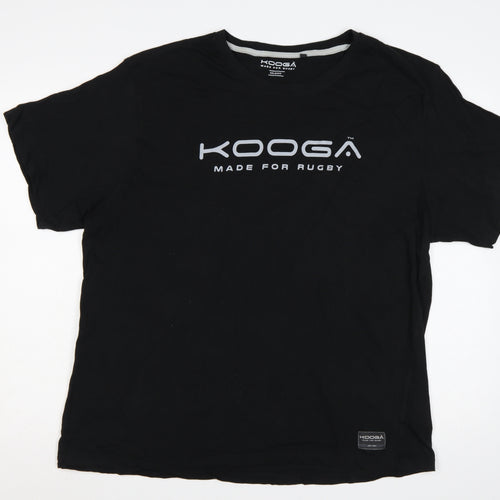 Kooga Men’s Black 3XL Logo Graphic Rugby Cotton Crew Neck T-Shirt