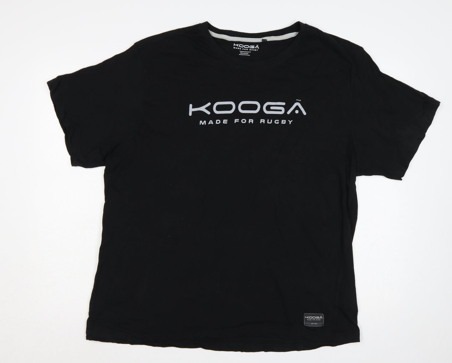 Kooga Men’s Black 3XL Logo Graphic Rugby Cotton Crew Neck T-Shirt