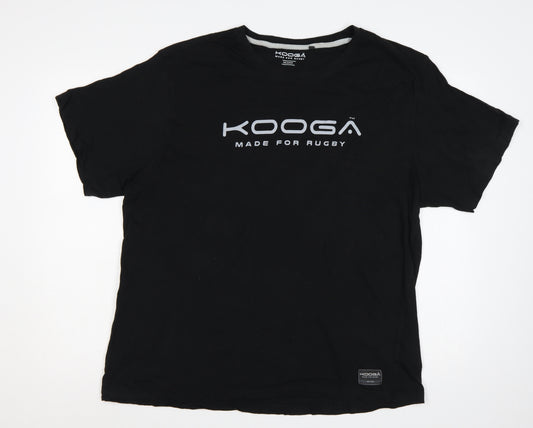 Kooga Men’s Black 3XL Logo Graphic Rugby Cotton Crew Neck T-Shirt