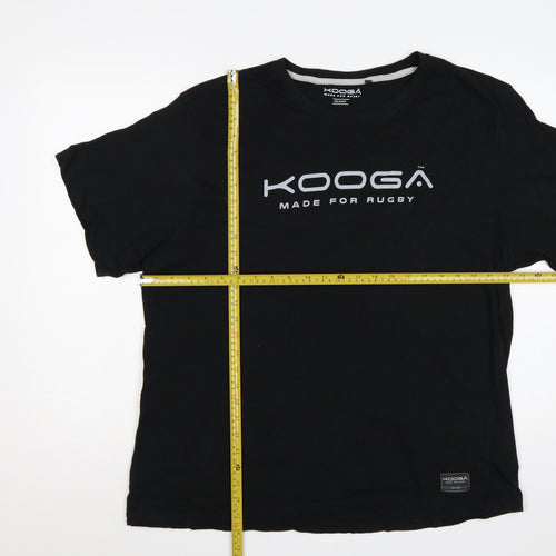 Kooga Men’s Black 3XL Logo Graphic Rugby Cotton Crew Neck T-Shirt
