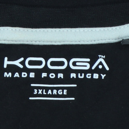 Kooga Men’s Black 3XL Logo Graphic Rugby Cotton Crew Neck T-Shirt