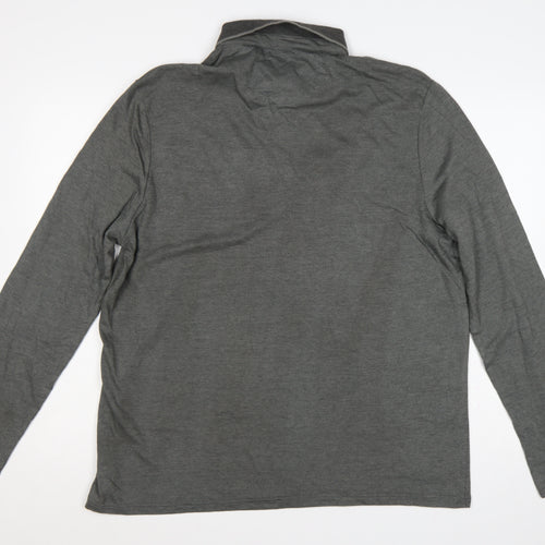 Burton Menswear London Men’s Grey XL Long Sleeve Button-Down Polo Shirt