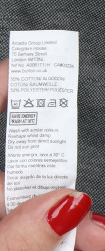 Burton Menswear London Men’s Grey XL Long Sleeve Button-Down Polo Shirt