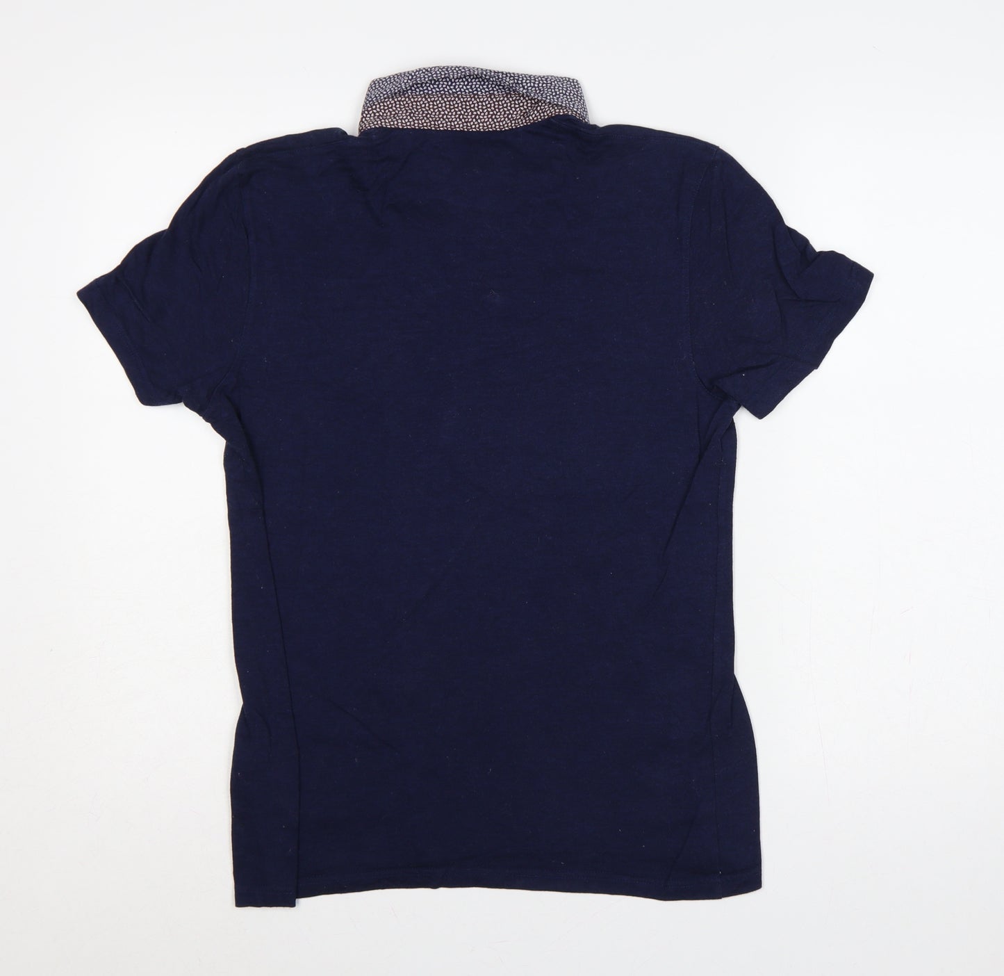 Ted Baker London Men’s Navy Blue M Short Sleeve Button-Down Polo