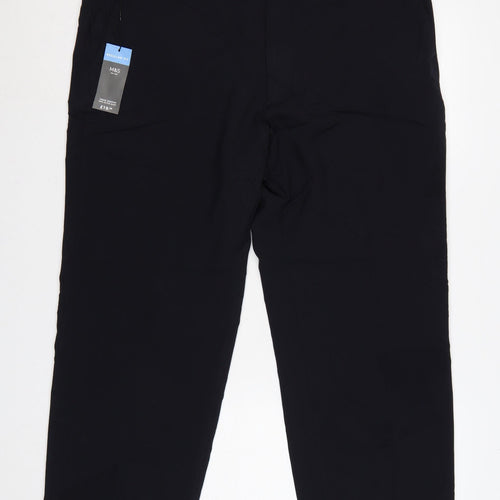 Marks and Spencer Men Blue 40 Regular Fit Formal Trousers 40W 31L