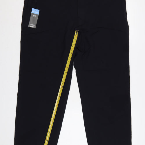 Marks and Spencer Men Blue 40 Regular Fit Formal Trousers 40W 31L