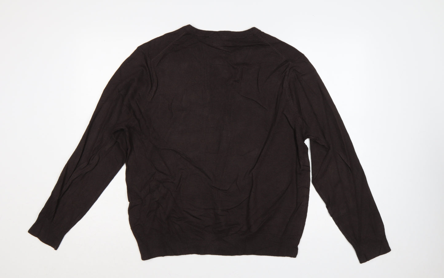 Marks and Spencer Men Brown L Cashmere Silk Crew Neck Pullover Jumper