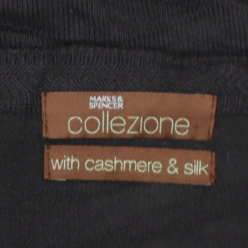 Marks and Spencer Men Brown L Cashmere Silk Crew Neck Pullover Jumper