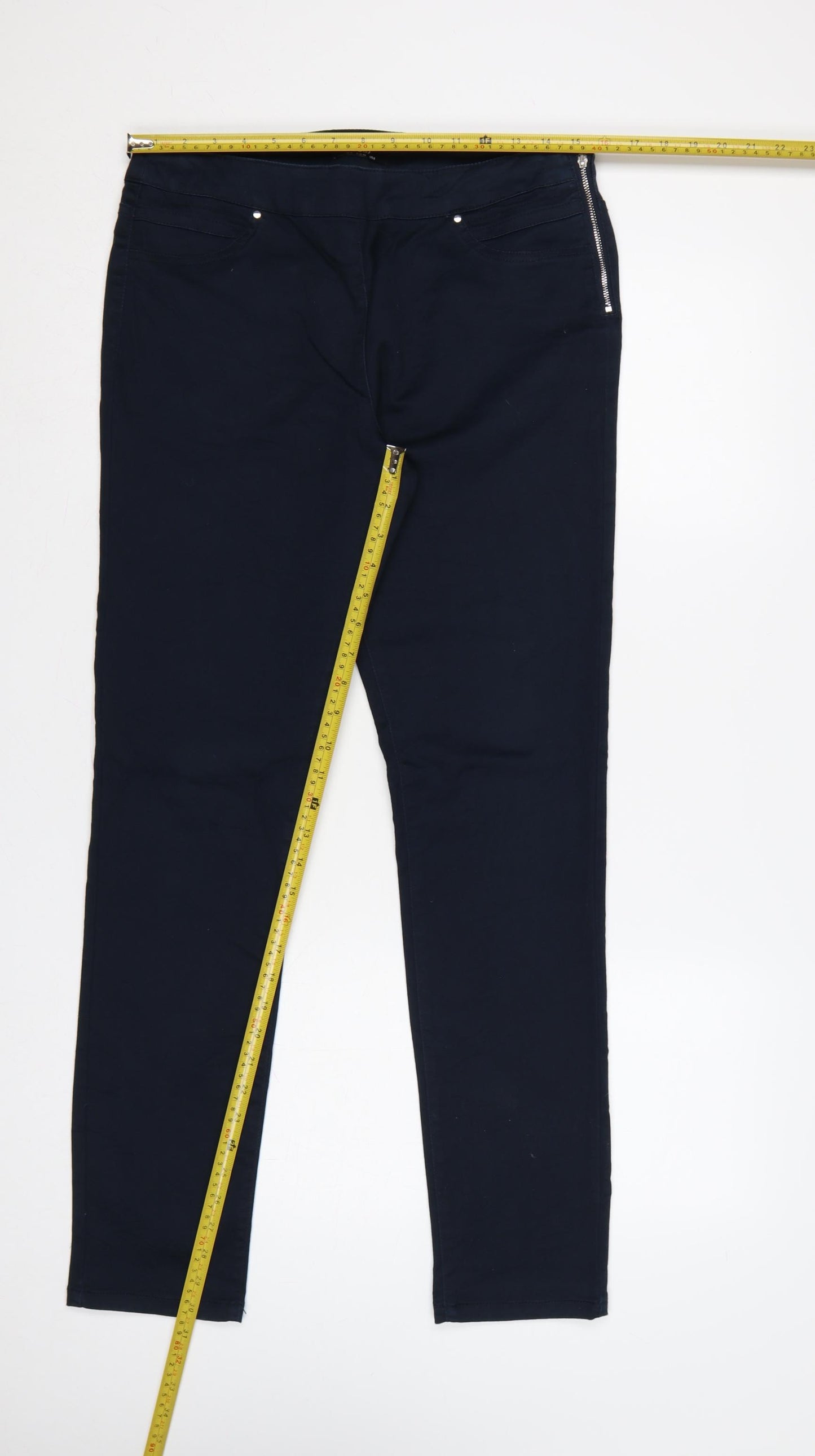 Wallis Women’s Blue UK 12 Slim Skinny Stretch Jeans Side Zip