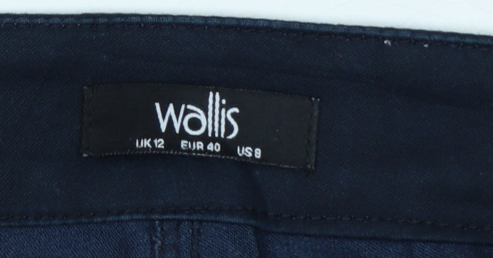 Wallis Women’s Blue UK 12 Slim Skinny Stretch Jeans Side Zip