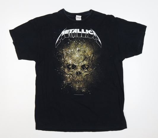 Fruit of the Loom Men Black XL Metallica Skull Graphic T-Shirt