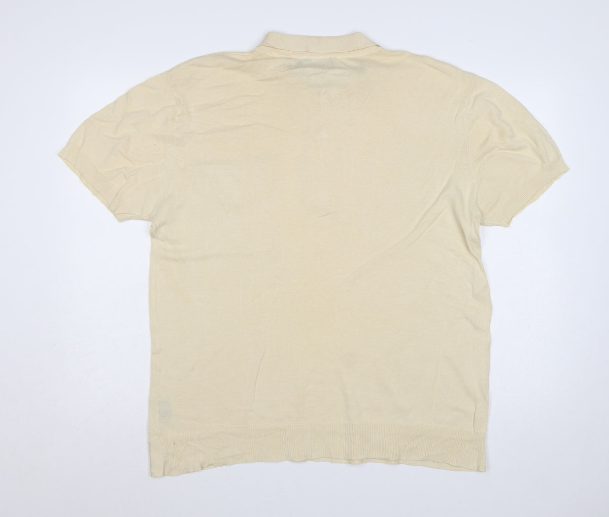 Sharpeye Men's Ivory Cotton Knit Polo Shirt XL Pocket Short Sleeve