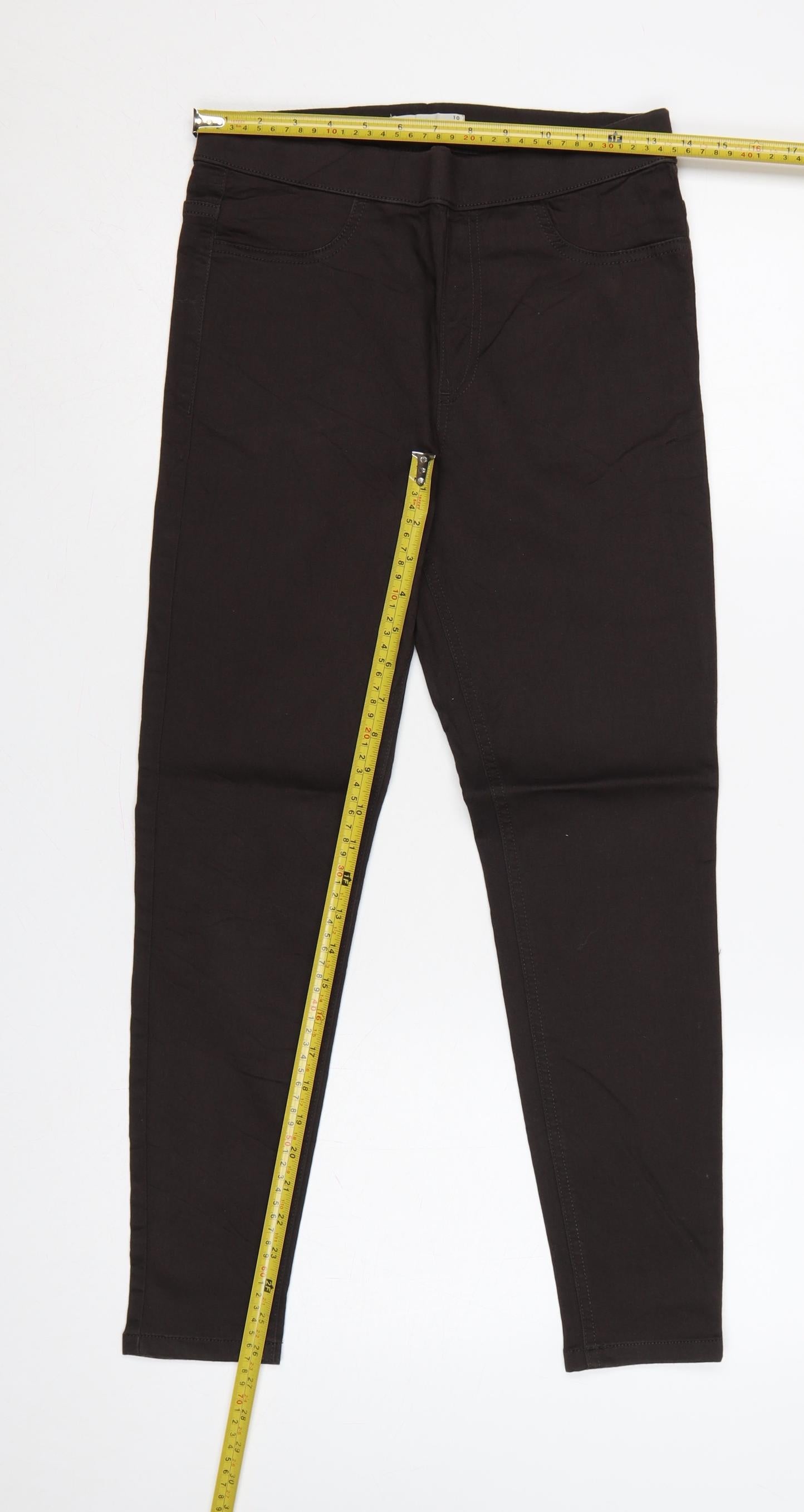 Marks & Spencer Women Brown UK 10 Short Skinny Stretch Jeggings