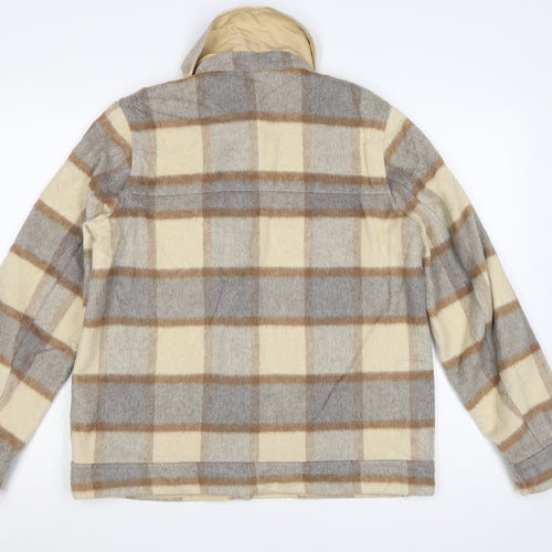 Charcoal & Chalk Women's Grey Check Basic Jacket UK 12 Button Pockets