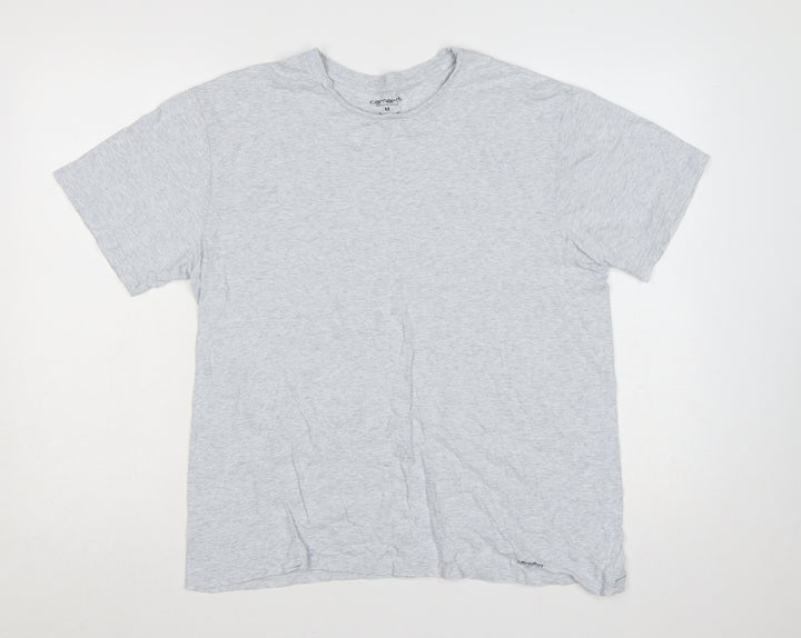 Carhartt Men Grey M Standard Crew Neck Logo T-Shirt