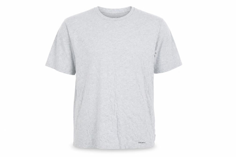 Front view of Carhartt Men Grey M Standard Crew Neck Logo T-Shirt
